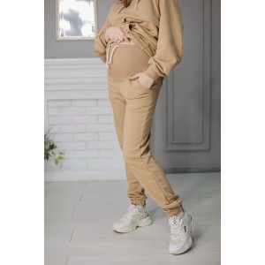Літні спортивні штани-джогери для вагітних з кишенями Пісочні